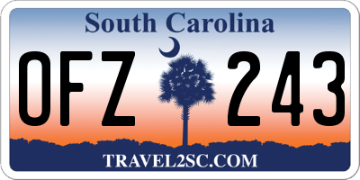SC license plate OFZ243