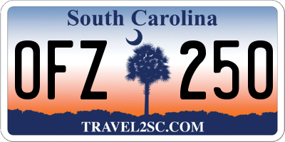 SC license plate OFZ250