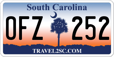 SC license plate OFZ252
