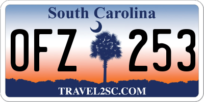 SC license plate OFZ253