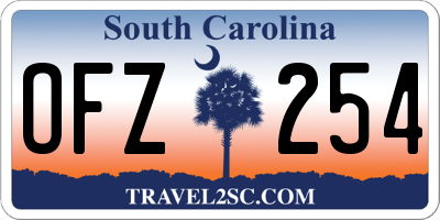 SC license plate OFZ254