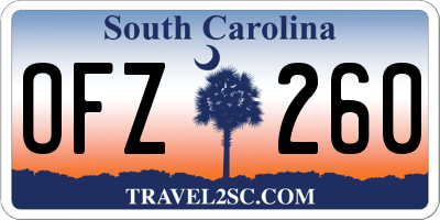 SC license plate OFZ260