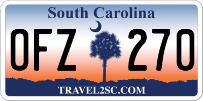 SC license plate OFZ270
