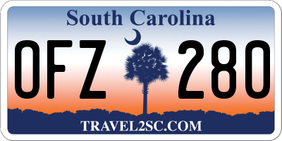 SC license plate OFZ280