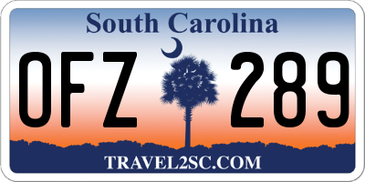 SC license plate OFZ289