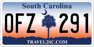 SC license plate OFZ291