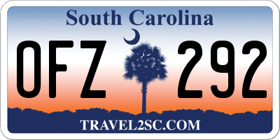 SC license plate OFZ292