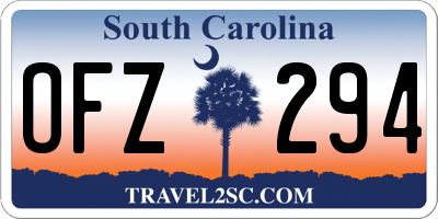 SC license plate OFZ294