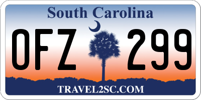 SC license plate OFZ299