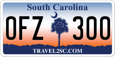 SC license plate OFZ300