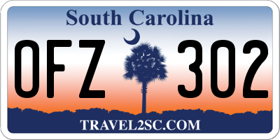 SC license plate OFZ302