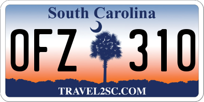 SC license plate OFZ310