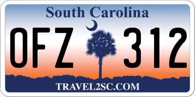 SC license plate OFZ312