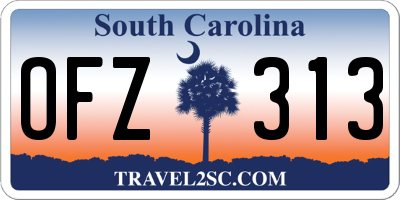 SC license plate OFZ313