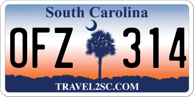 SC license plate OFZ314