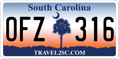 SC license plate OFZ316