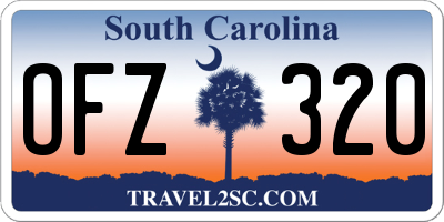 SC license plate OFZ320