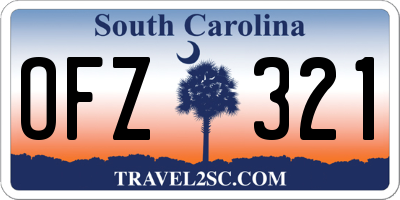 SC license plate OFZ321