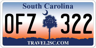 SC license plate OFZ322