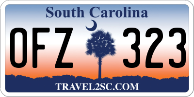 SC license plate OFZ323