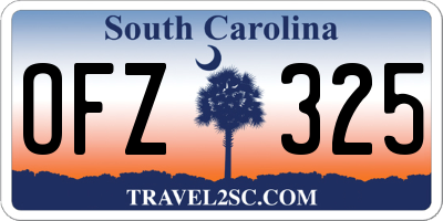 SC license plate OFZ325