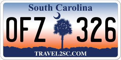 SC license plate OFZ326