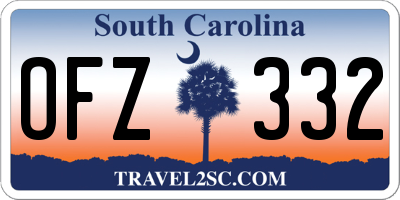 SC license plate OFZ332