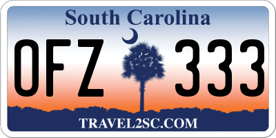 SC license plate OFZ333