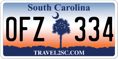SC license plate OFZ334