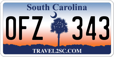 SC license plate OFZ343