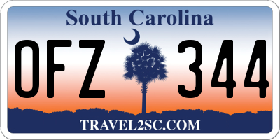 SC license plate OFZ344