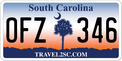 SC license plate OFZ346