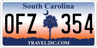 SC license plate OFZ354