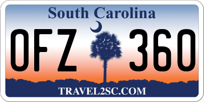 SC license plate OFZ360