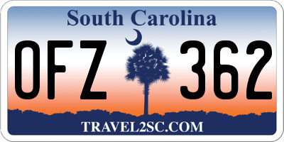 SC license plate OFZ362