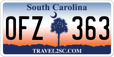 SC license plate OFZ363