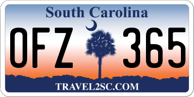 SC license plate OFZ365