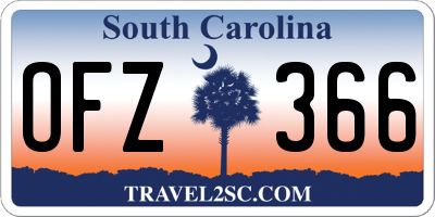 SC license plate OFZ366