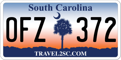 SC license plate OFZ372