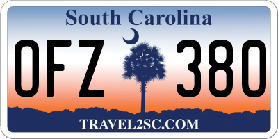 SC license plate OFZ380
