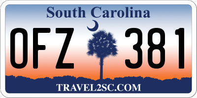 SC license plate OFZ381