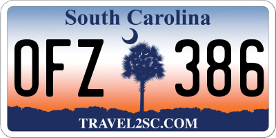SC license plate OFZ386