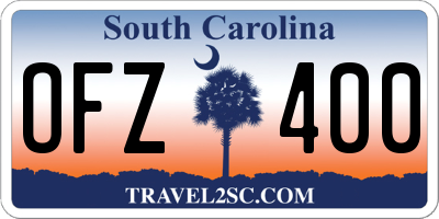 SC license plate OFZ400