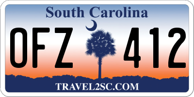 SC license plate OFZ412