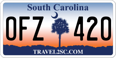 SC license plate OFZ420