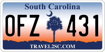 SC license plate OFZ431