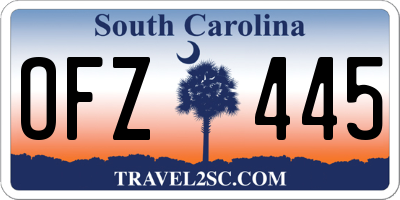 SC license plate OFZ445