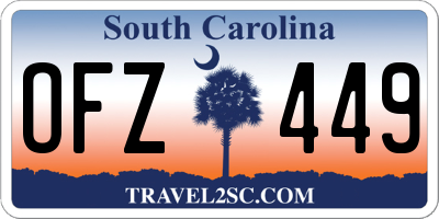 SC license plate OFZ449