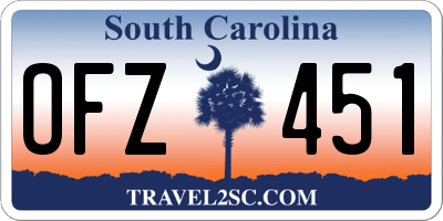 SC license plate OFZ451