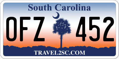 SC license plate OFZ452